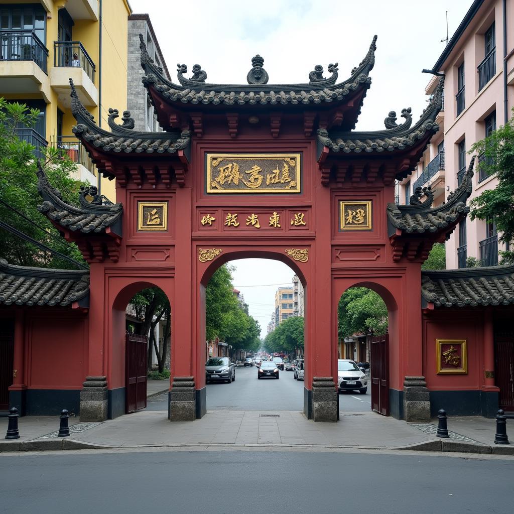 Cổng tam quan Chùa Hưng Ký tại 106 Minh Khai, Hai Bà Trưng, Hà Nội